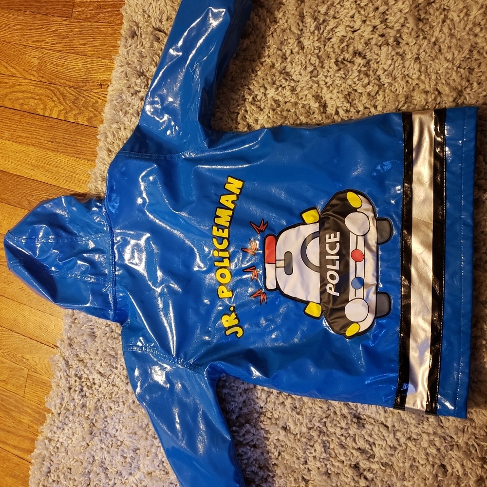 Policeman rain coat. Size 4 boys